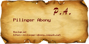 Pilinger Abony névjegykártya